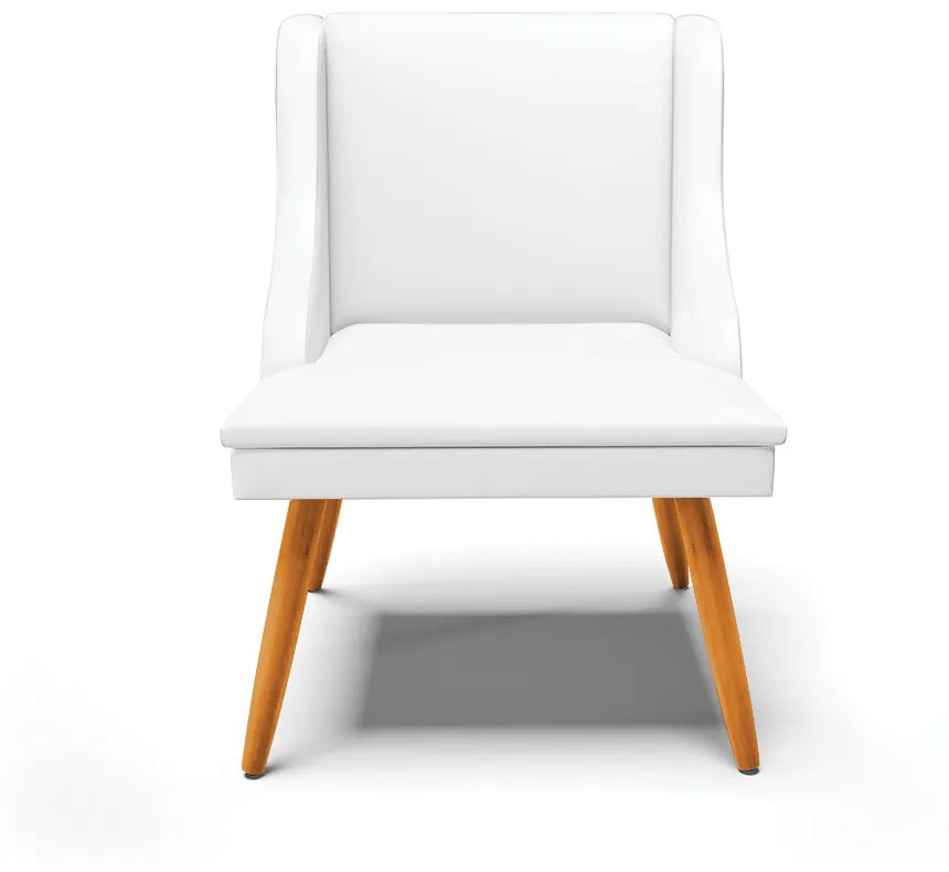 Kit 06 Cadeiras de Jantar Liz Corino  Pés Palito Castanho D03 - D'Rossi - Branco