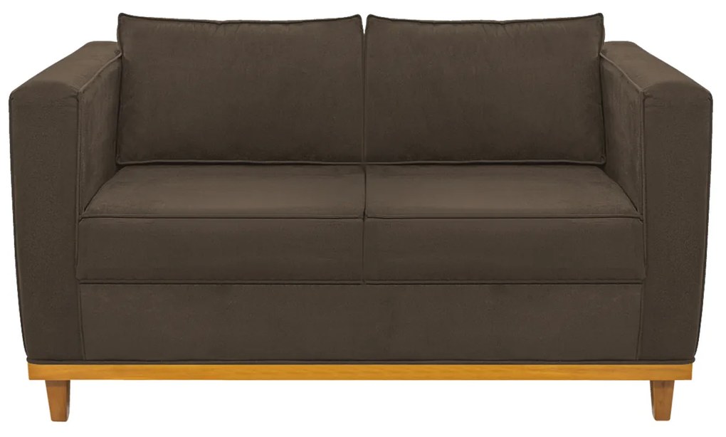 Sofá 2 Lugares Europa Suede Marrom ADJ Decor