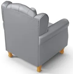 Kit 02 Poltronas de Amamentação Pés Madeira Lucy Z39 Sintético Cinza -