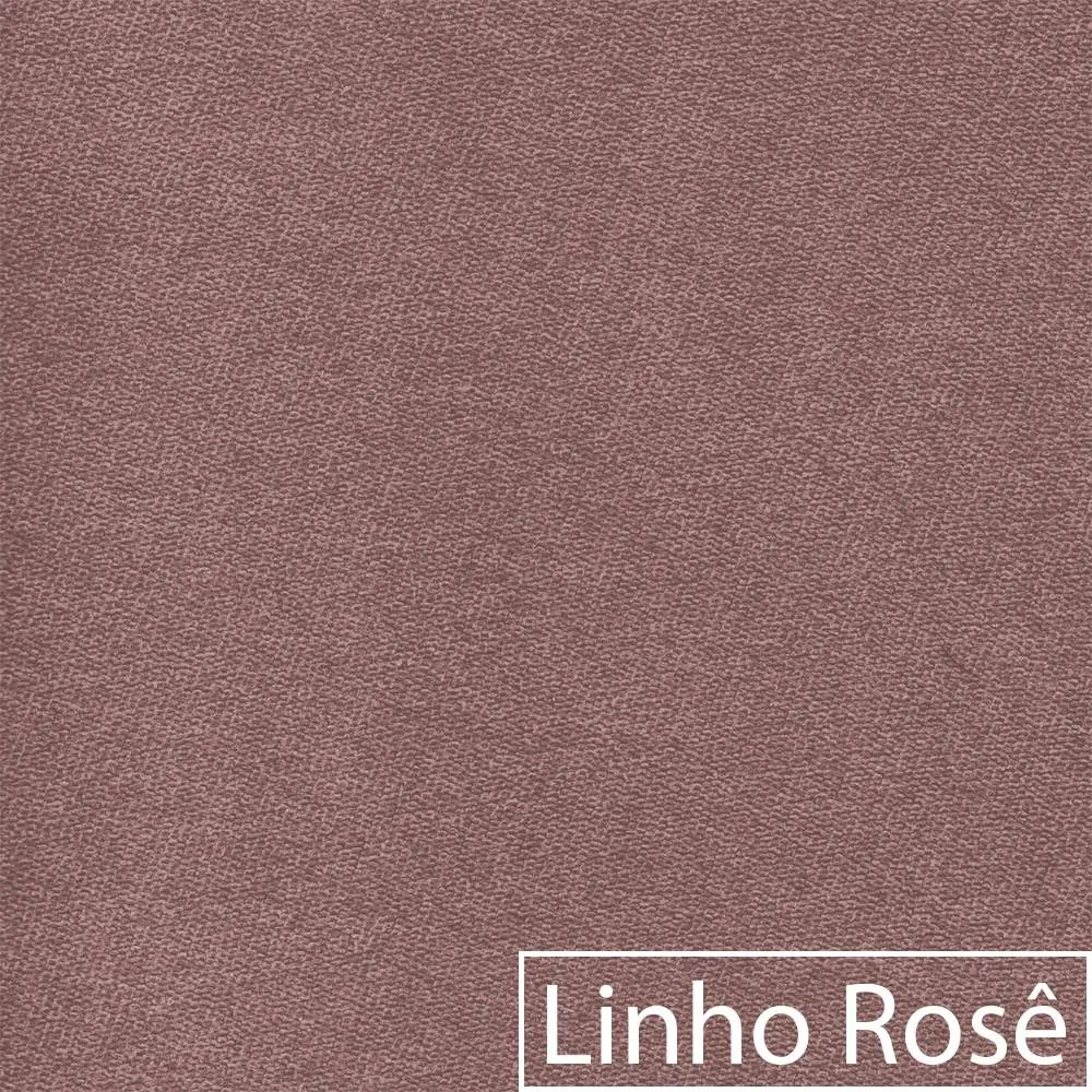 Calçadeira Estofada Veneza 160 cm Queen Size Linho Rosê - ADJ Decor