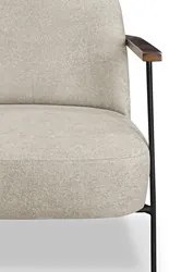 Poltrona para Sala Pés Metálicos Ellen S06 Boucle Bege - Mpozenato