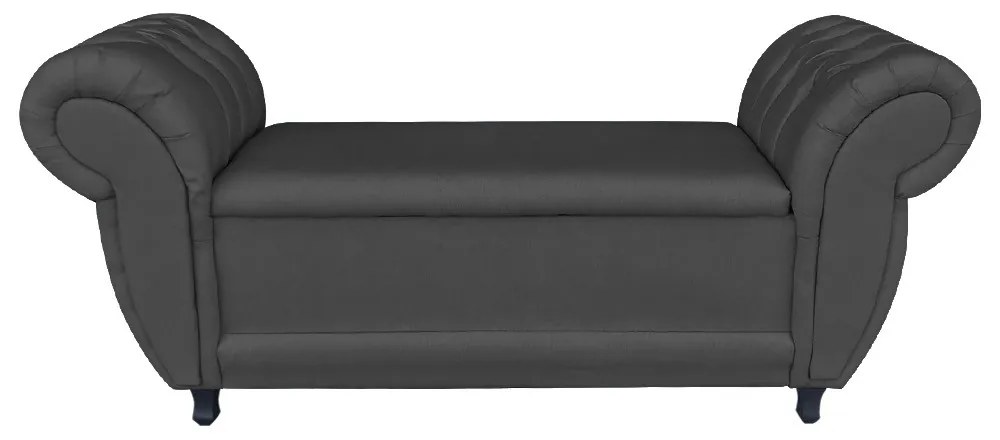 Recamier Baú Grécia 1,40 m Linho D'Rossi - A79 Preto