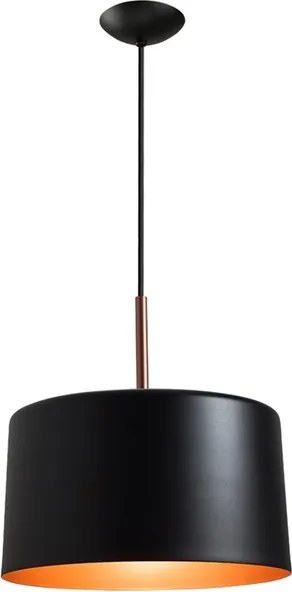 Pendente Aluminio Preto E Cobre 35Cm Bilboque