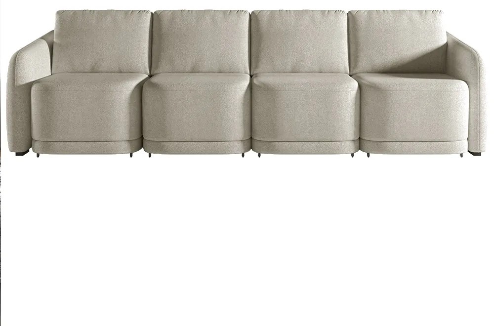 Sofá Cama Modulado Retrátil e Reclinável Decorativo Varsóvia 356cm Bouclê Bege G33 - Gran Belo