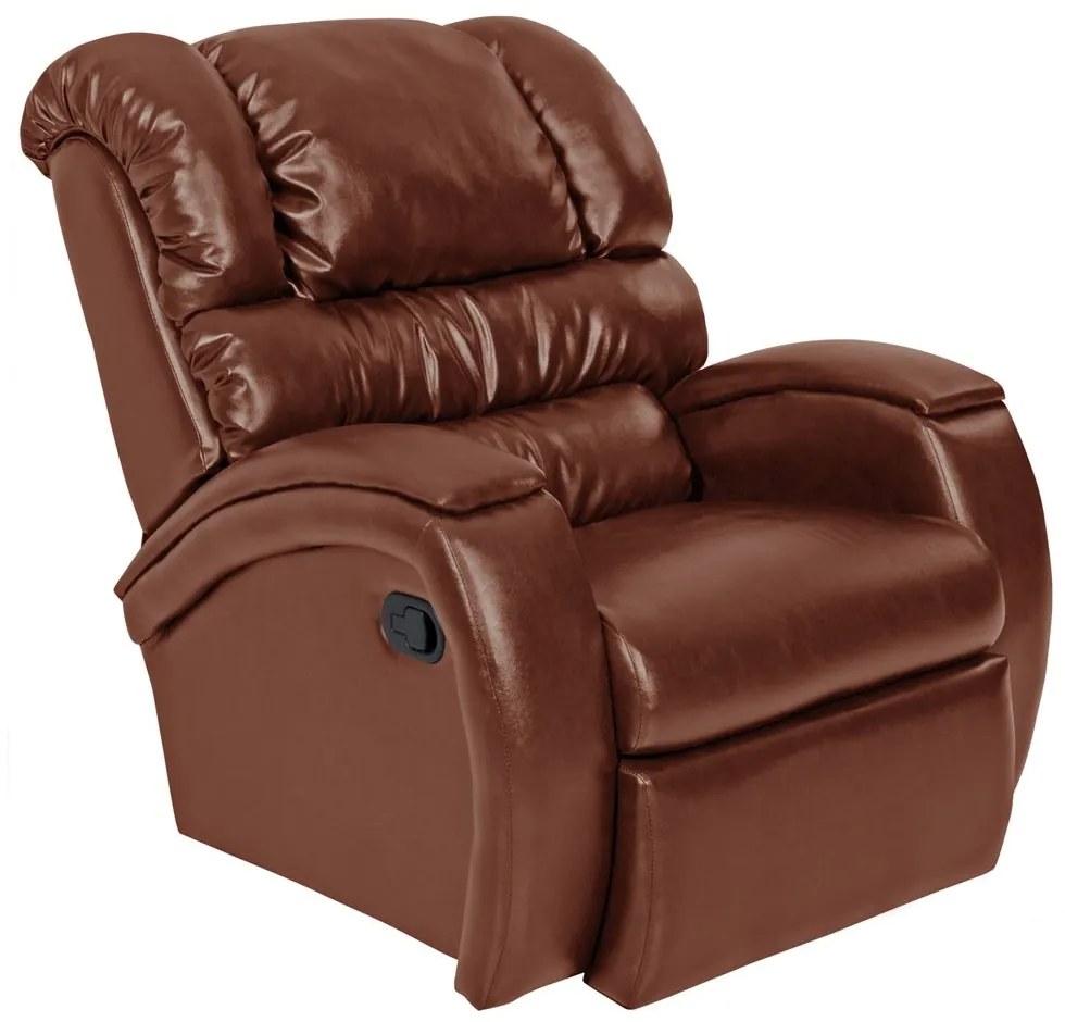 Poltrona do Papai Reclinável Zero Wall com Gatilho Oasis PU Sintético Caramelo Brilho G23 - Gran Belo