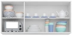 Kit 2 Armários Aéreos Honduras 3 Portas 120cm Branco - Lumil Móveis