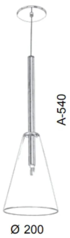 Pendente Cone Vidro Ø20X54Cm Metal E Vidro 01Xg9 |Old Artisan Pd-5471 (CHAMPANHE / DOURADO BRILHO, CLEAR (TRANSPARENTE))