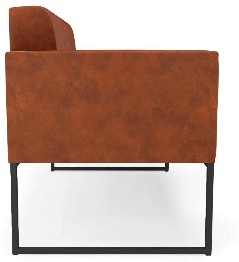 Namoradeira e 2 Poltronas Elisa Industrial Preto Sintético Pu Nozes D03 - D'Rossi