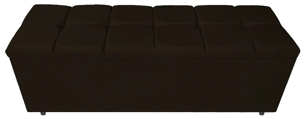 Calçadeira Estofada Manchester 195 cm King Size Corano Marrom - ADJ Decor