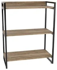 Kit 3 Estantes Livreiro Prisma Estilo Industrial 80cm 3 Prateleiras C0
