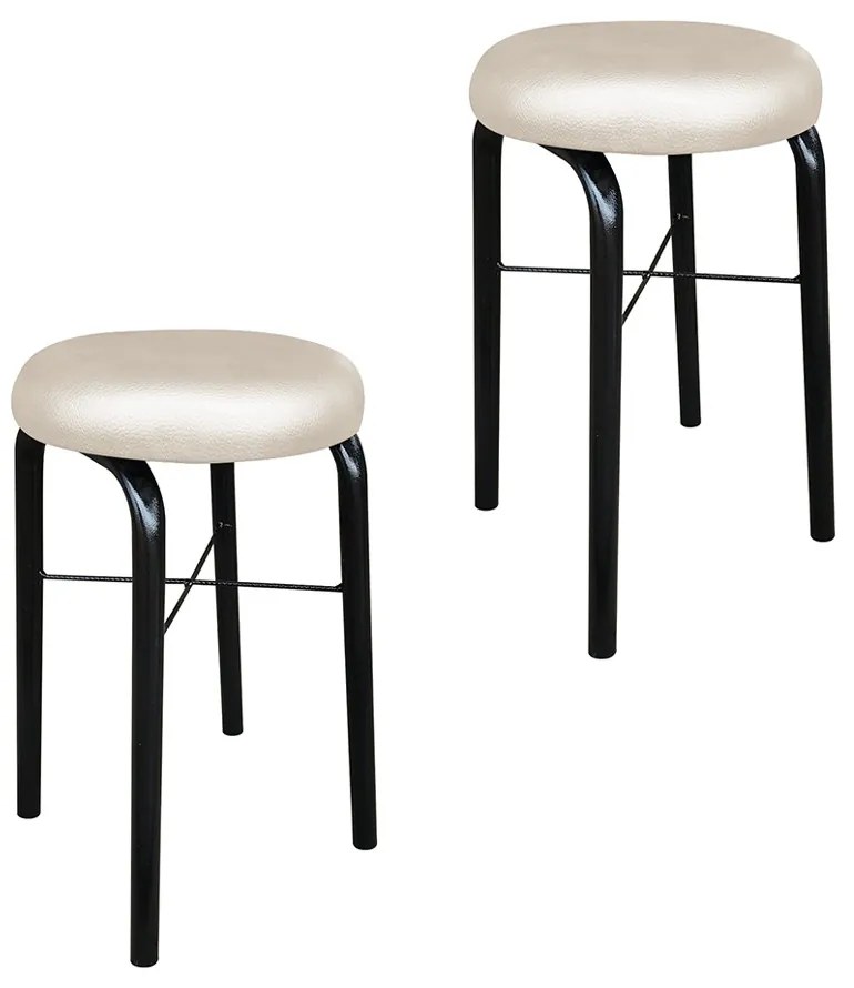 Kit 02 Banquetas Baixa Manu Corino - Bege