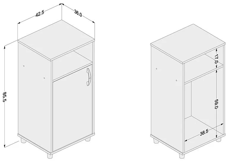Balcão Para Água Bebedouro Cozinha 1 Porta - Branco