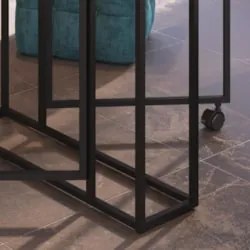 Mesa Escrivaninha 142cm Dobrável Com rodízios Naomi Preto Z54 - Mpozen