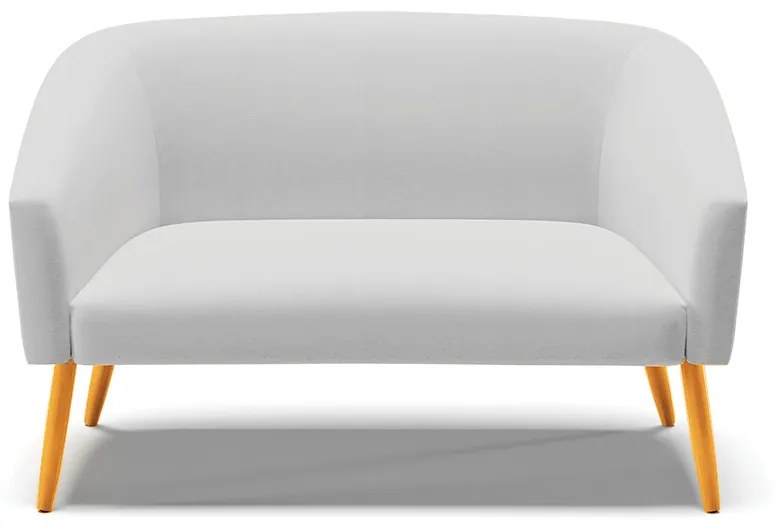 Namoradeira 02 Lugares Stella Linho Cinza A05 Pés Palito Castanho - D'Rossi