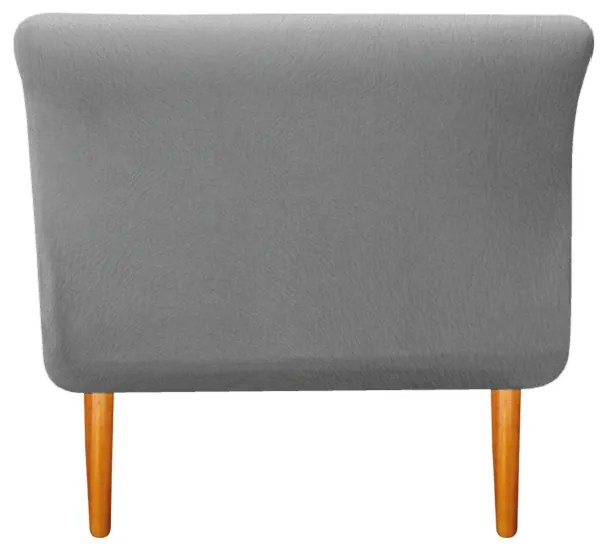Recamier Estofado Ari 100 cm Solteiro Suede Cinza - ADJ Decor