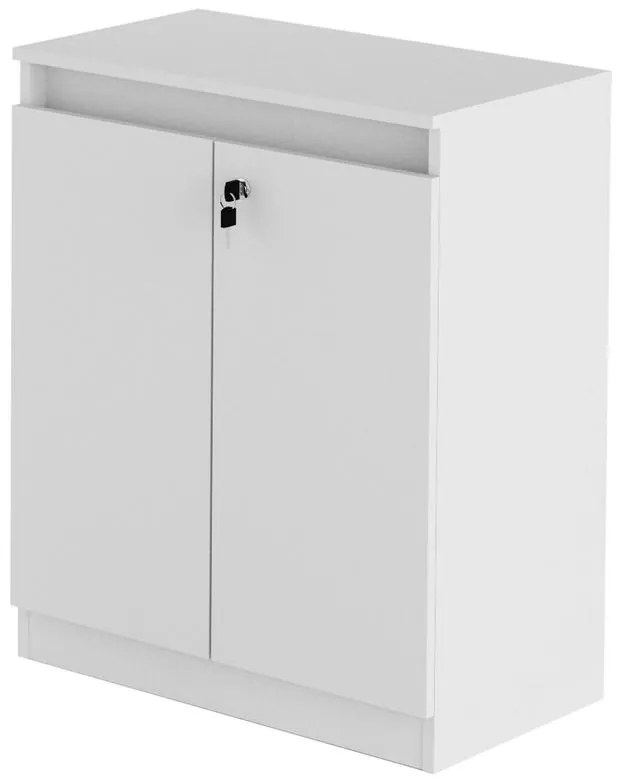 Balcão Com Chave Escritório Home Office 2 Portas Branco