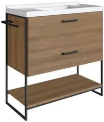 Gabinete de Banheiro 80cm Industrial Com Cuba Zaqui Mel Z54 - Mpozenat