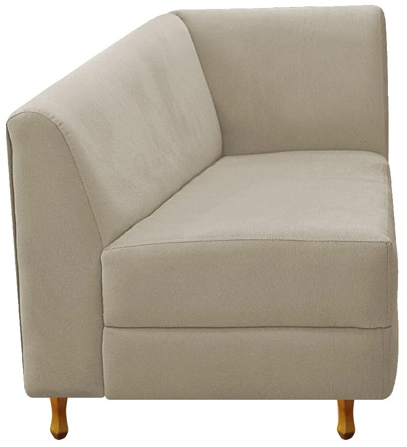 Recamier Valéria 140cm Lado Esquerdo Suede Bege - ADJ Decor