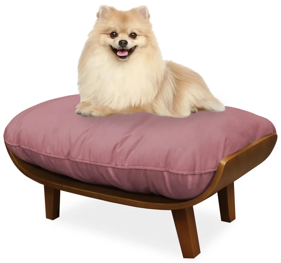 Cama Pet Costela para Cães e Gatos Almofadada Suede Rose