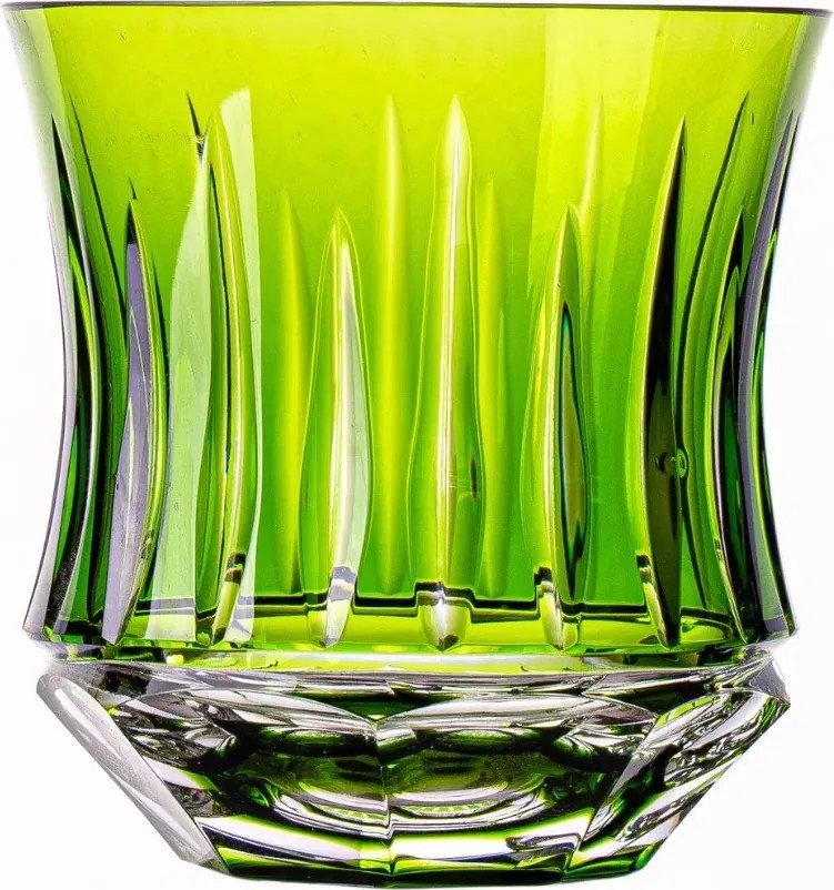 Copo de Cristal Lapidado Artesanal P/ Whisky Verde Claro Verde Claro - 66