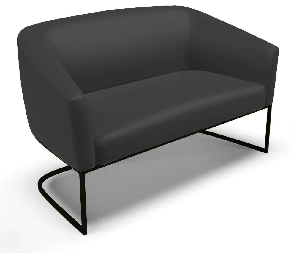 Namoradeira e 2 Poltronas Industrial Preto Stella Sintético D03 - D'Rossi - Preto