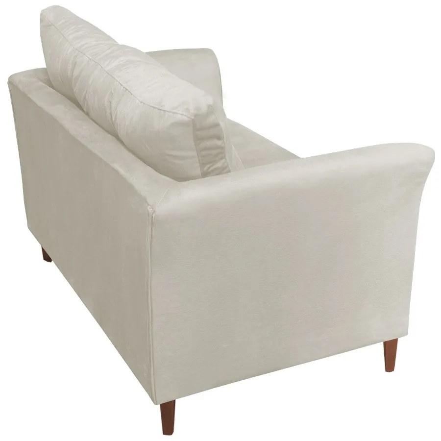 Namoradeira Ibis Decorativa 2 Lugares 1,35 m Recepção Quarto Sala Suede Bege