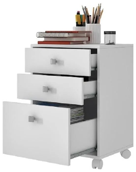 Gaveteiro 3 Portas Bho 29 Da Linha Office - Branco