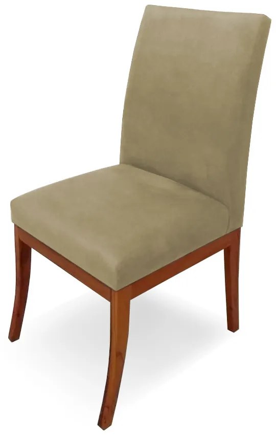 Conjunto 8 Cadeiras Raquel para Sala de Jantar Base de Eucalipto Suede Nude