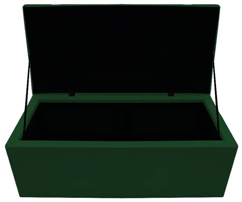 Recamier Baú Estofada Mel 90 cm Solteiro Com Capitonê  Suede Verde - ADJ Decor