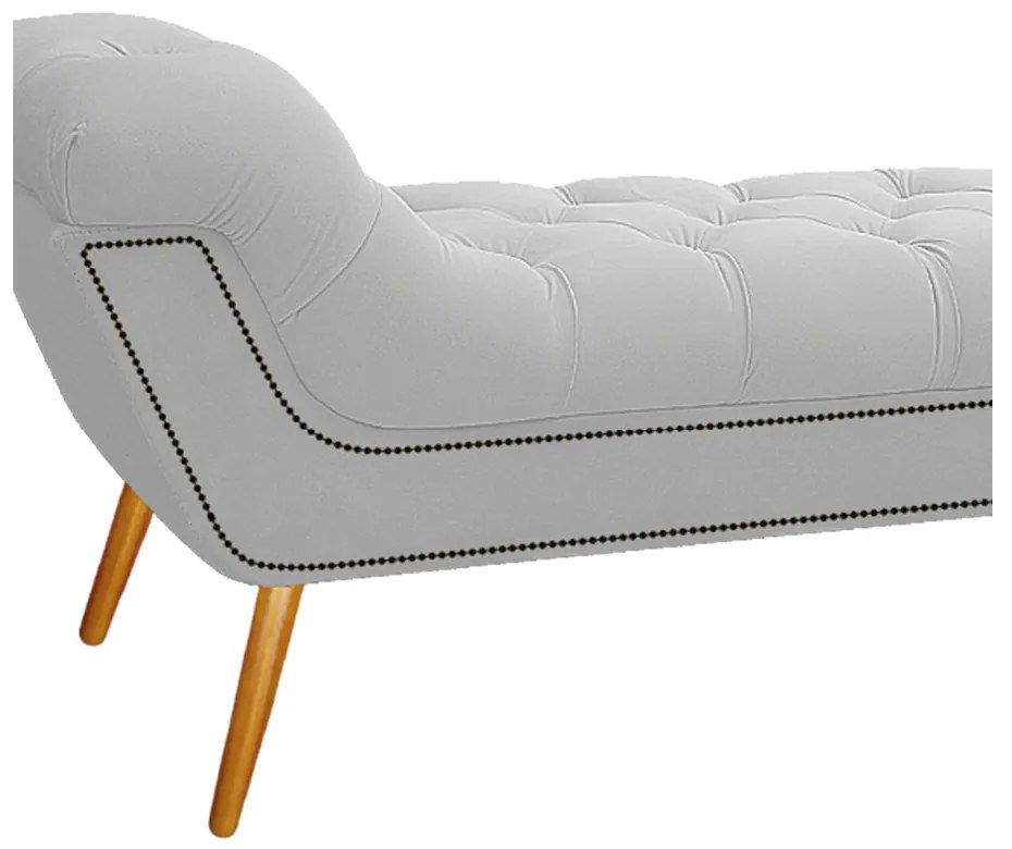 Calçadeira Estofada Veneza 195 cm King Size Suede Branco - ADJ Decor