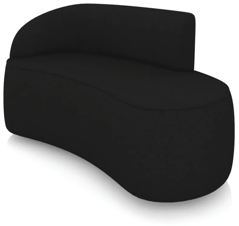 Sofá 2 Lugares Orgânico 140 cm Morgan Linho - Preto - Preto