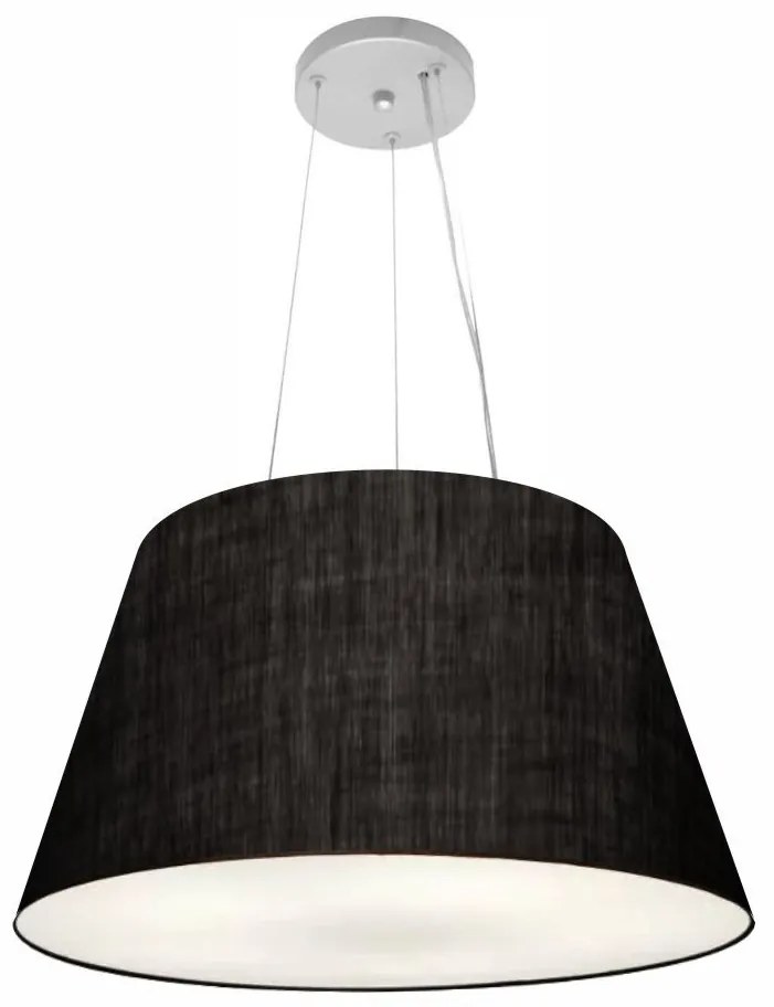 Lustre Pendente Cone Md-4141 Cúpula em Tecido 30/50x35cm Preto - Bivolt