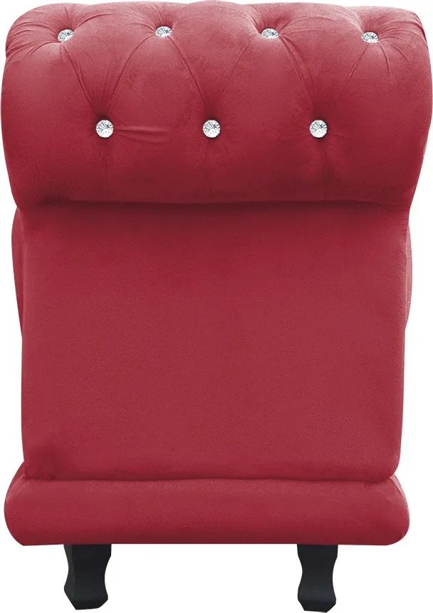 Recamier Barcelona Namoradeira Calçadeira Suede com Strass M11 - D'Rossi - Rose