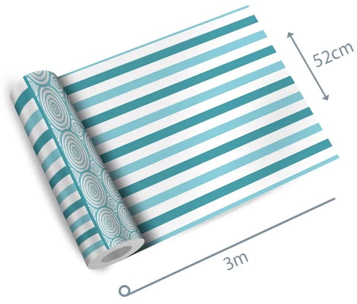 Papel de Parede listrado verde e branco com círculos