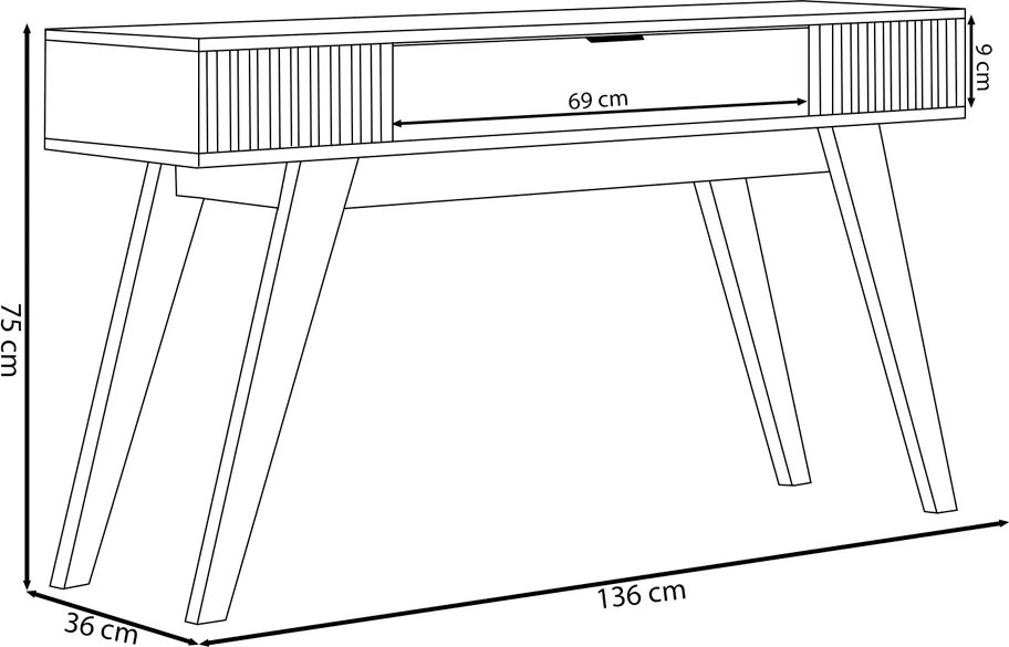 Aparador Decorativo Pés em Madeira Maciça Puxador em Metal MDP/MDF Itacaré 136cm Freijó G73 - Gran Belo