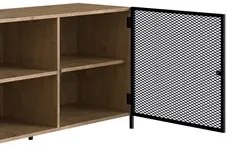 Rack Para TV Até 70 Pol. 2 Portas Pés Metálicos York Vermont/Preto - A