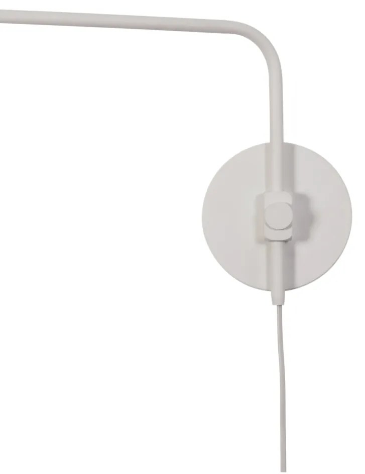 Arandela Zen 40X69,9X40Cm 1Xg9 Braço Haste E Cúpula Alumínio E Globo Ø... (BT - Branco Texturizado)