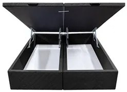 Base Box Baú para Cama Casal Queen 158x198cm Bipartido Liz S05 Suede B