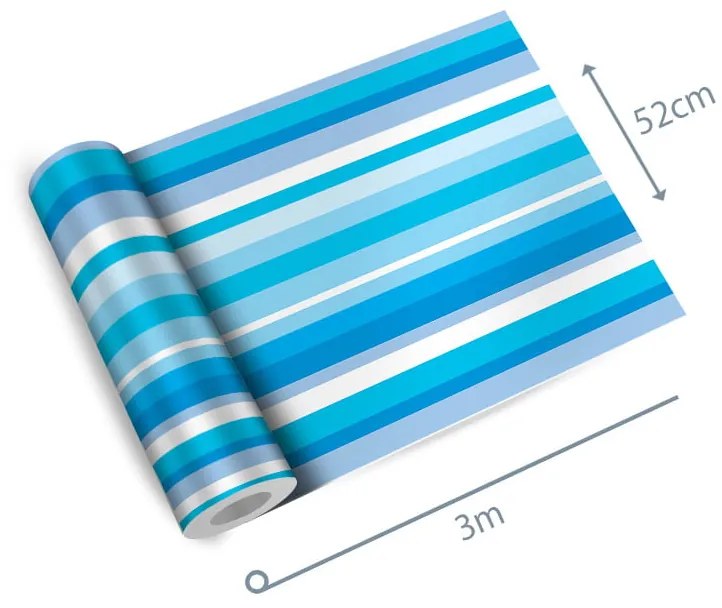 Papel de Parede listrado azul e branco