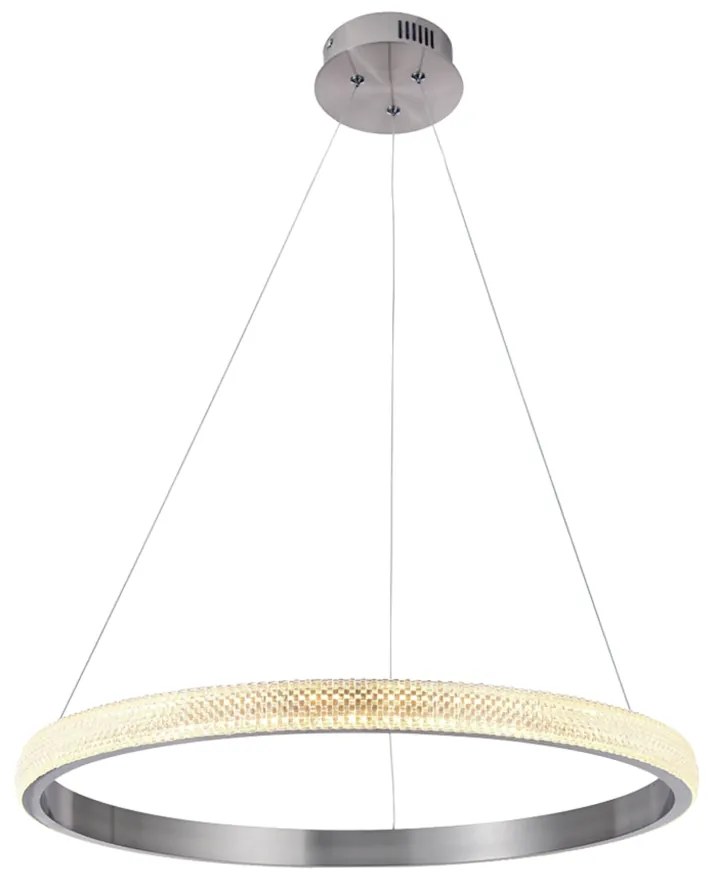 Pendente Oca Aro Ø60X4Cm Led 32W 3000K Bivolt | Bella Iluminação Gd001... (Nickel)