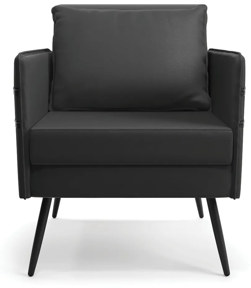 Kit 02 Poltronas Mari Corino Preto Pés Palito de Ferro Preto - D'Rossi