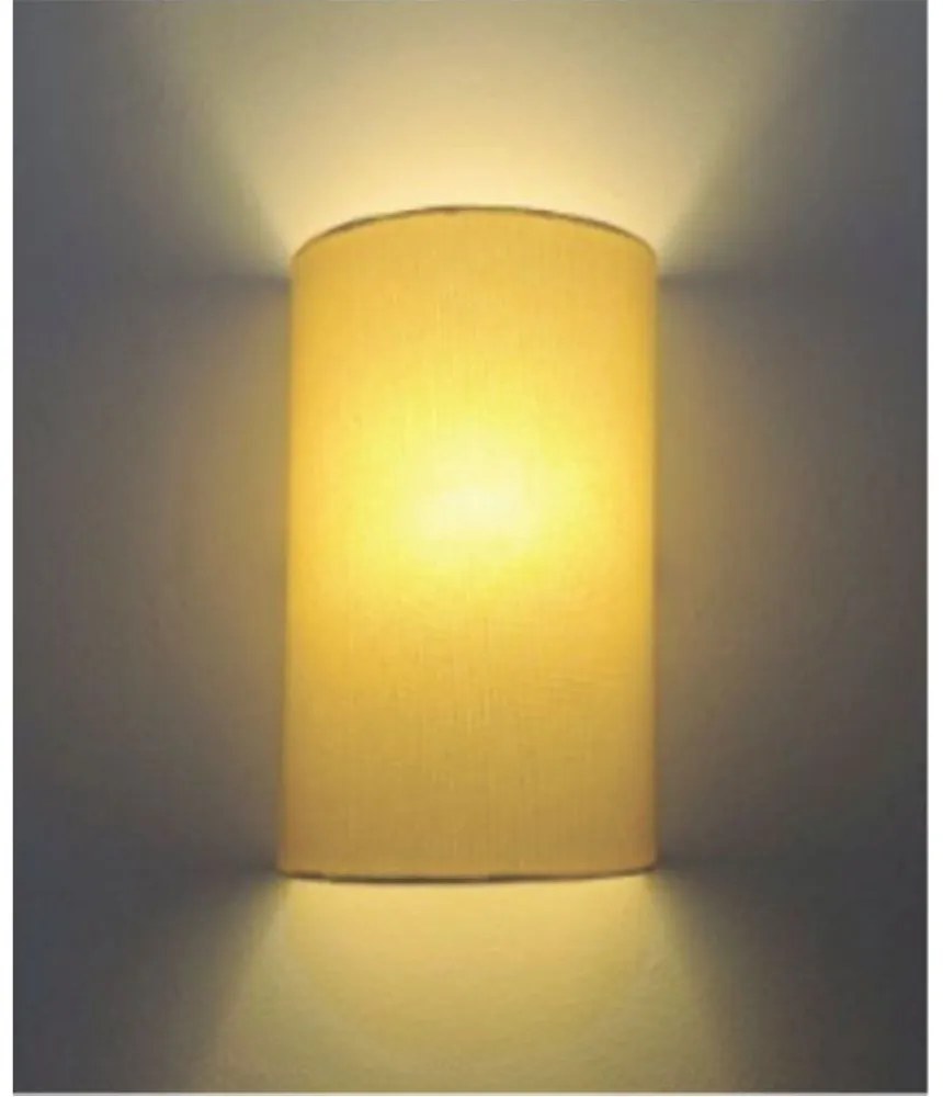 Arandela Meia Cana Md-2031 Cúpula em Tecido 30/18x16cm Algodão Crú - Bivolt