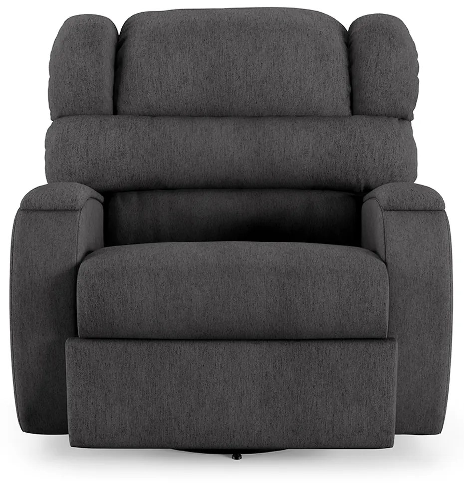Poltrona do Papai Sala de Cinema Reclinável Kylie Glider Manual Giratória Massagem USB Linho Chumbo G23