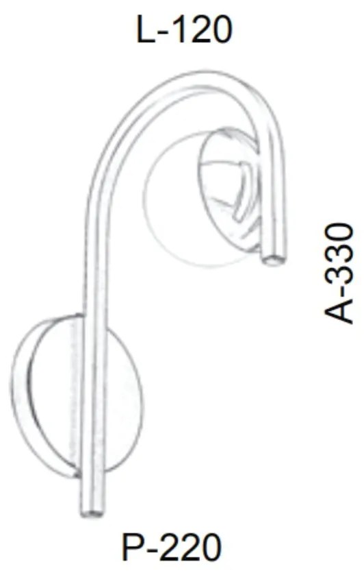 Arandela Curva 22X12X33Cm Metal E Globo Ø10Cm 01Xg9 |Old Artisan Ar-55... (BRANCO, FOSCO (BRANCO))
