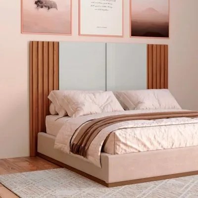 Cabeceira Solteiro 165x120cm em MDF Off White Freijó Dalla Costa
