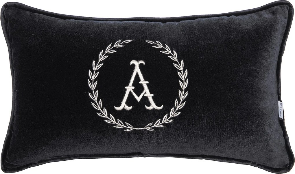 Almofada Monograma Filetto - Preto  Preto