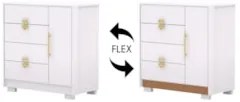 Cômoda Para Quarto 93cm Com 1 Porta Nara Flex Branco V02 - Mpozenato