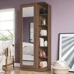 Sapateira 1 Porta com Espelho Duetto Castanho - Henn