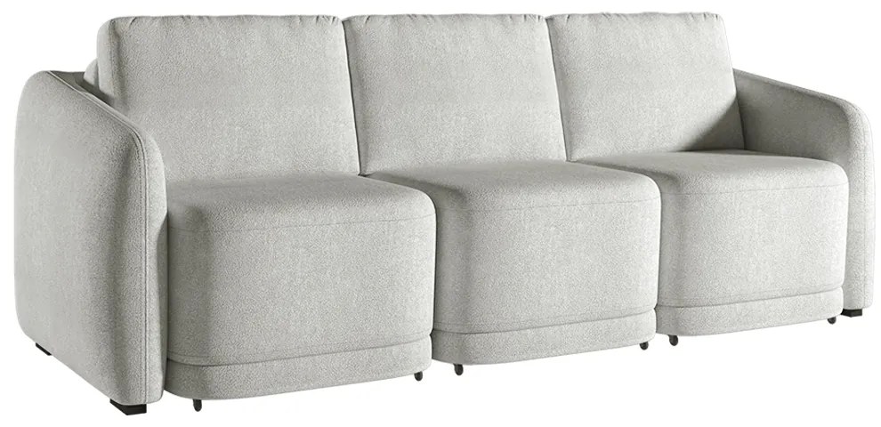 Sofá Cama Modulado Retrátil e Reclinável Decorativo Varsóvia 246cm Bouclê Cinza G33 - Gran Belo