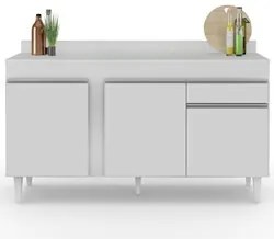 Balcão Gabinete para Pia com Tampo 150cm 3 Portas 1 Gaveta Dakota Bran